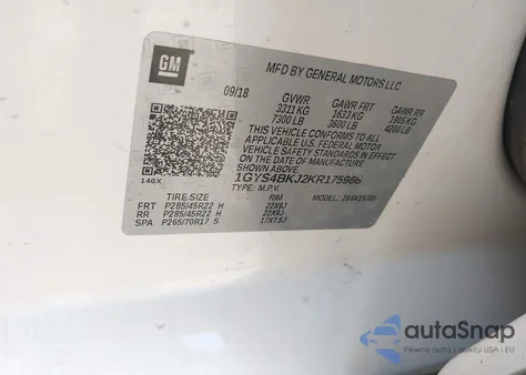 2019 Cadillac Escalade Luxury из США, поврежденный, VIN 1GYS4BKJ2KR175986